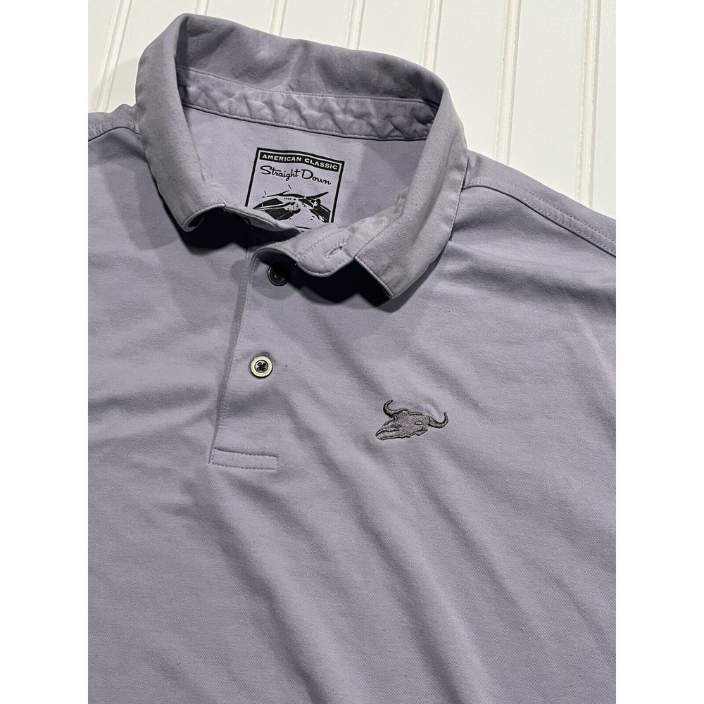 Straight Down Polo Shirt Men's 2XL XXL Blue Golf Performance Fishing Stretch